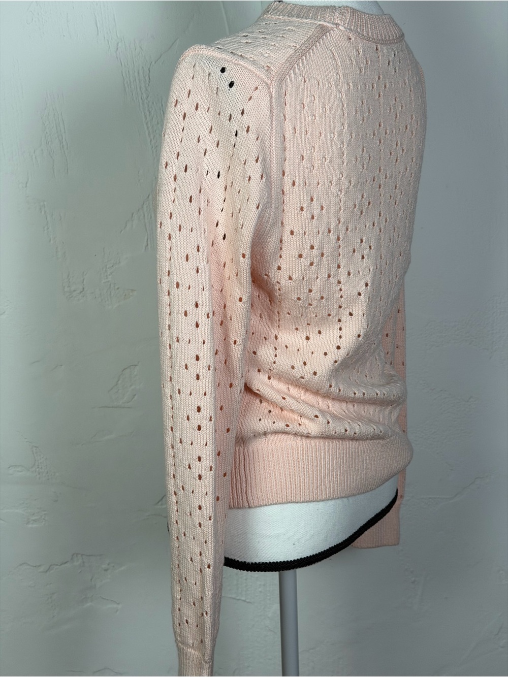 J. Crew - Point Sur Collection Pale Pink Openwork Crewneck Sweater - Perfect M - Picture 5 of 14